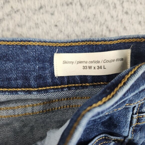 Goodthreads Denim Pants Comfort Stretch Slim Fit Skinny Jeans Dark Size 33x34 - Picture 8 of 10